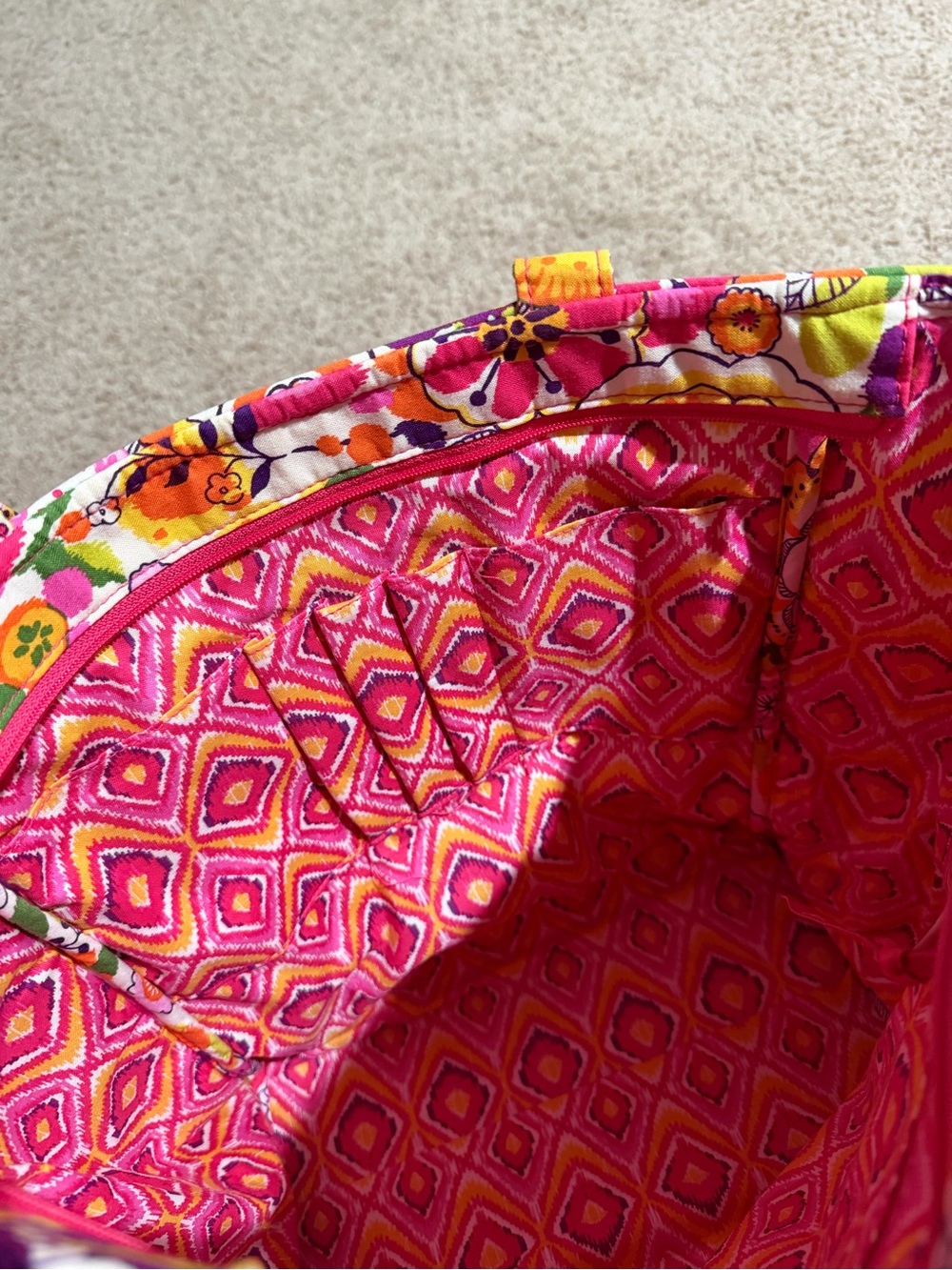 Vera Bradley Floral Quilted Tote Bag in Pink & Multicolor - Picture 6 of 9